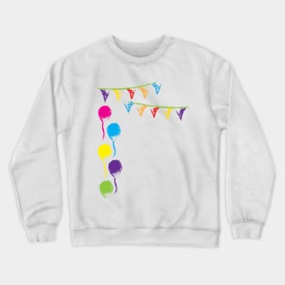 Hand drawn balloons and buntings Crewneck Sweatshirt